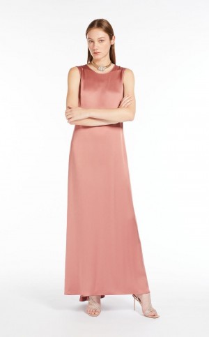 ANTIQUE ROSE MaxMara Crepe Envers Satin Dresses | MMR593337