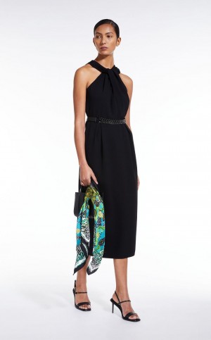 BLACK MaxMara Cady With Pleats Dresses | MMR593389