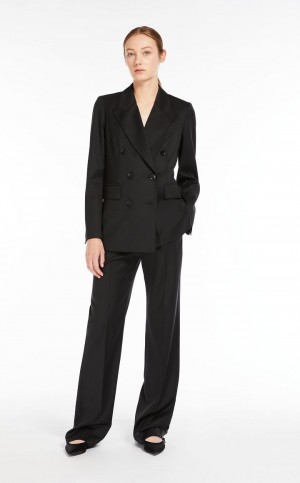 BLACK MaxMara Double-breasted Wool Suit | MMR593518