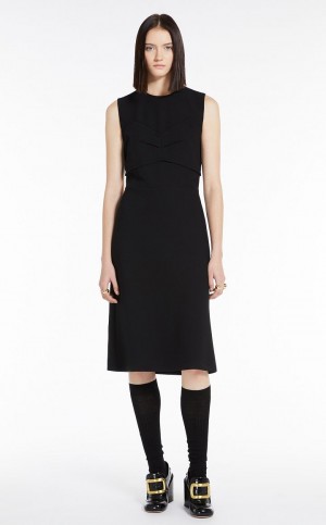 BLACK MaxMara Dress With Intarsia And Cut-out On The Back Dresses | MMR593291