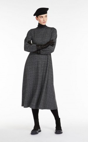 BLACK MaxMara Jacquard Jersey Dresses | MMR593405