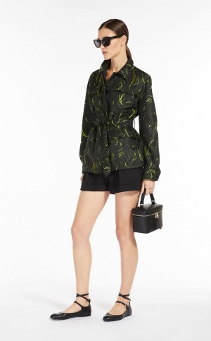 BLACK MaxMara Jacquard Safari Jackets | MMR594053