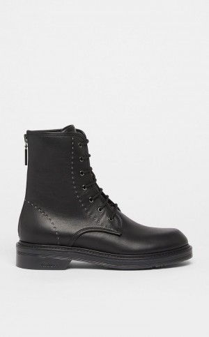 BLACK MaxMara Leather Ankle Boots | MMR594186