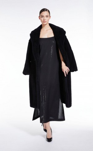 BLACK MaxMara Long Sequined Dresses | MMR593368