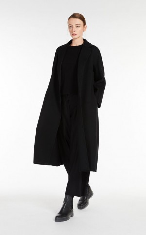 BLACK MaxMara Long Wool Coats | MMR593924