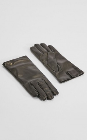 BLACK MaxMara Nappa Leather Gloves | MMR594238