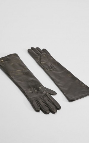 BLACK MaxMara Nappa Leather Gloves | MMR594239