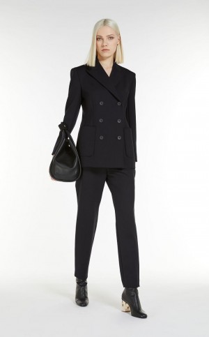 BLACK MaxMara Scuba Jersey Trousers | MMR593808