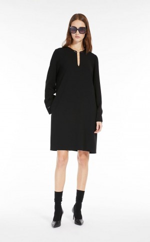 BLACK MaxMara Short Cady Dresses | MMR593357