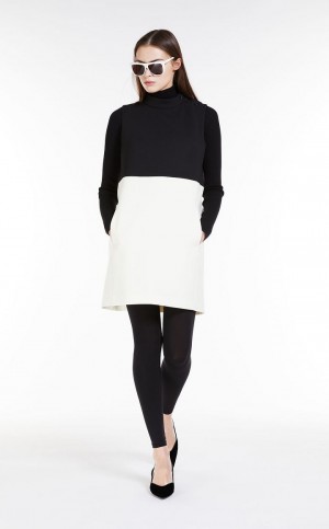 BLACK MaxMara Short, Colour Block Wool Dresses | MMR593341