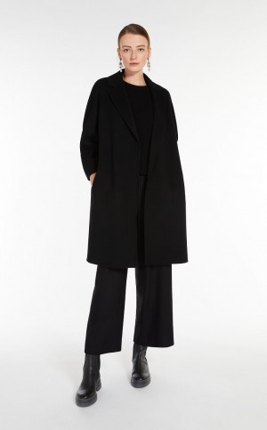 BLACK MaxMara Short Wool Coats | MMR593926