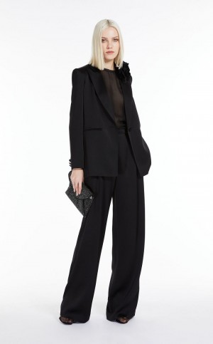 BLACK MaxMara Single-breasted Envers Satin Jackets | MMR594021