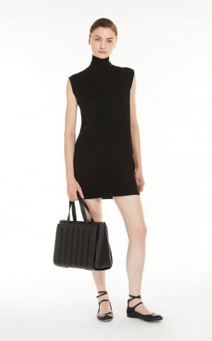 BLACK MaxMara Sleeveless Wool Dresses | MMR593319