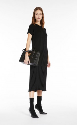 BLACK MaxMara Slim-fit Viscose-knit Dresses | MMR593361