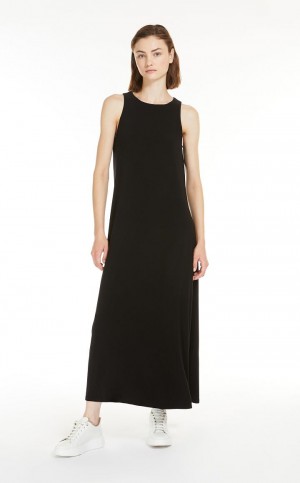 BLACK MaxMara Stretch Jersey A-line Dresses | MMR593398