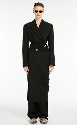 BLACK MaxMara Stretch Wool Bodysuit Jackets | MMR594038