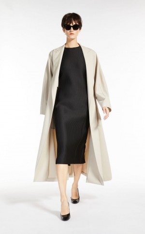 BLACK MaxMara Technical Jersey Pinstriped Dresses | MMR593321