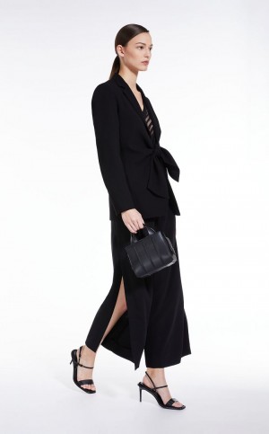 BLACK MaxMara Wide-leg Cady Suit | MMR593523