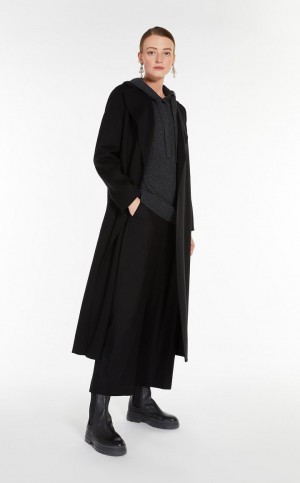 BLACK MaxMara Wool Robe-style Coats | MMR593863