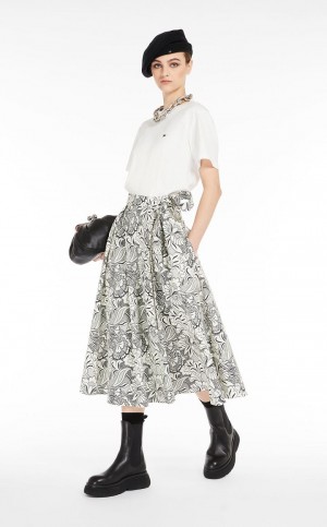 BLACK MaxMara Wrap In Printed Faille Skirts | MMR593723