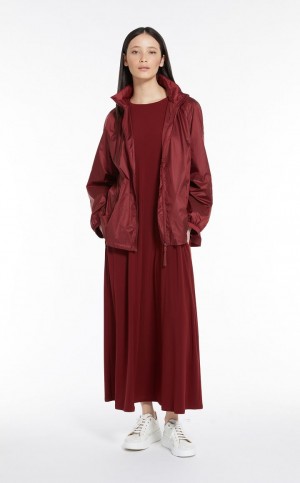 BRICK RED MaxMara Stretch Jersey A-line Dresses | MMR593396