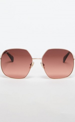 BROWN BORDEAUX MaxMara Metal Sunglasses | MMR594289