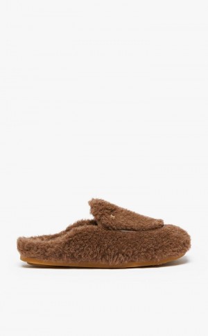 BROWN MaxMara Teddy Mules Flat Shoes | MMR594219