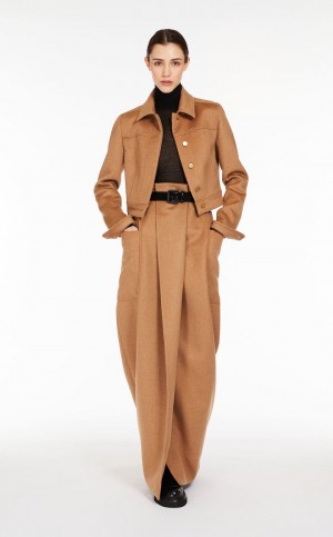 CAMEL MaxMara Camel Colour Biker Jackets | MMR594020