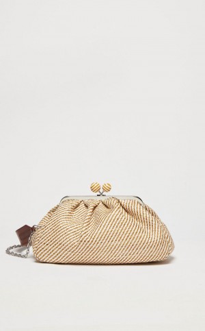 CAMEL MaxMara Medium Pasticcinoin Raffia Weekend Bag | MMR594150