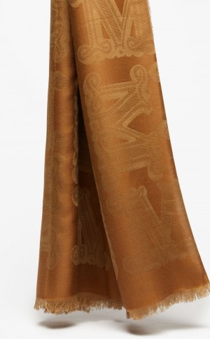 CAMEL MaxMara Modal And Wool-blend Shawl Scarves | MMR594272