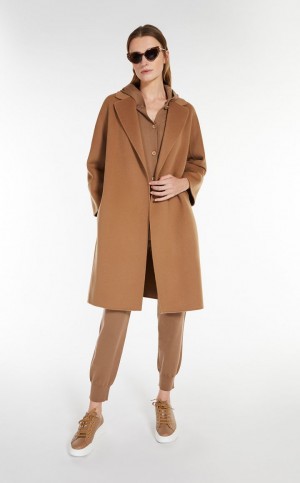 CAMEL MaxMara Short Wool Coats | MMR593912