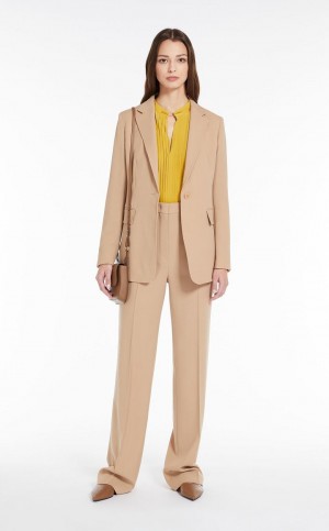 CAMEL MaxMara Single-breasted Wool Jackets | MMR594072