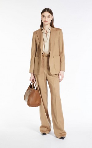 CAMEL MaxMara Wool Single-breasted Suit | MMR593484