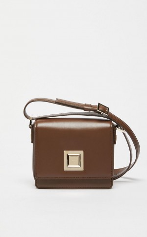 COFFEE MaxMara Small Leather MM Bag | MMR594118