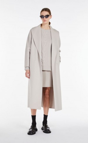 ECRU MaxMara Wool And Cashmere Robe Coats | MMR593853