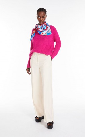 FUCHSIA MaxMara Soft Top In Alpaca And Cotton Knitwear | MMR593467