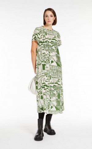 GREEN MaxMara Silk T-shirt Dresses | MMR593407