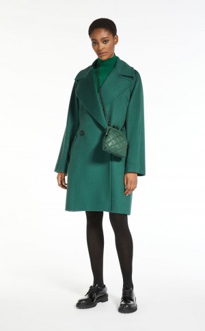 GREEN MaxMara Wool Broadcloth Coats | MMR593919