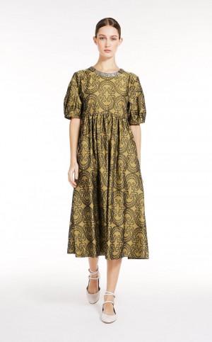 KAKI MaxMara Printed Poplin Dresses | MMR593371