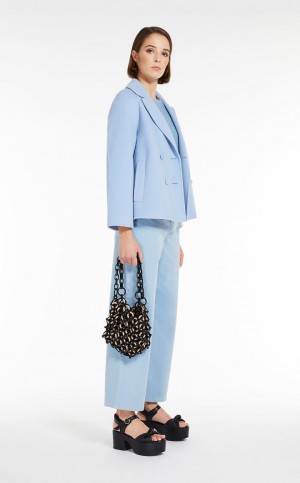 LIGHT BLUE MaxMara Double-breasted In Wool Jackets | MMR594077