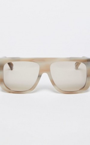 LIGHT GREY MaxMara Oversized Mask Sunglasses | MMR594305