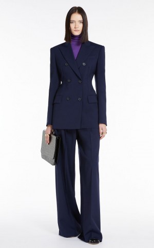 MIDNIGHTBLUE MaxMara Blazer In Natural Stretch Pure Wool Blazers | MMR594039