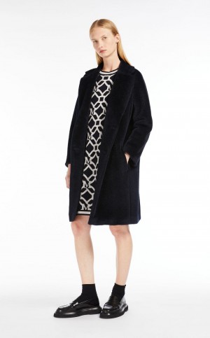 MIDNIGHTBLUE MaxMara Jacquard-knit Wool And Cashmere Dresses | MMR593351