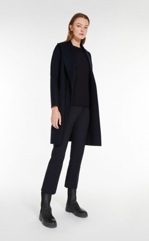 MIDNIGHTBLUE MaxMara Wool Robe Coats | MMR593928