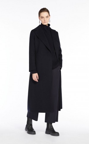 MIDNIGHTBLUE MaxMara Wool Robe-style Coats | MMR593920