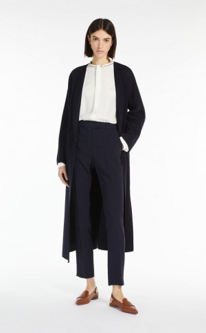 NAVY MaxMara Cigarette Trousers | MMR593746