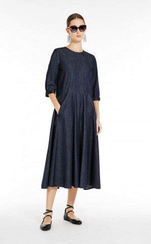 NAVY MaxMara Cotton Denim Dresses | MMR593393