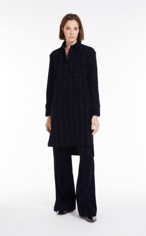 NAVY MaxMara Milano Fabric Shirt Dresses | MMR593350