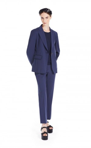 NAVY MaxMara Wool 2 Suit | MMR593540