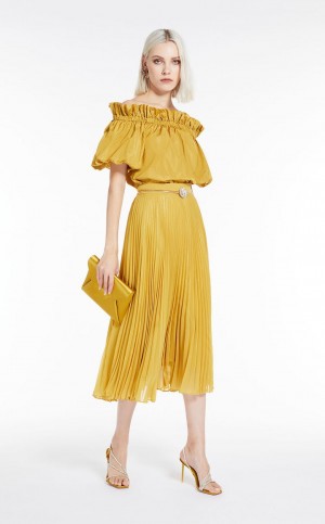 OCHRE MaxMara Balloon-fit Taffeta Blouses | MMR593597